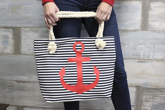 Rope Handle Bag - Blue Anchor