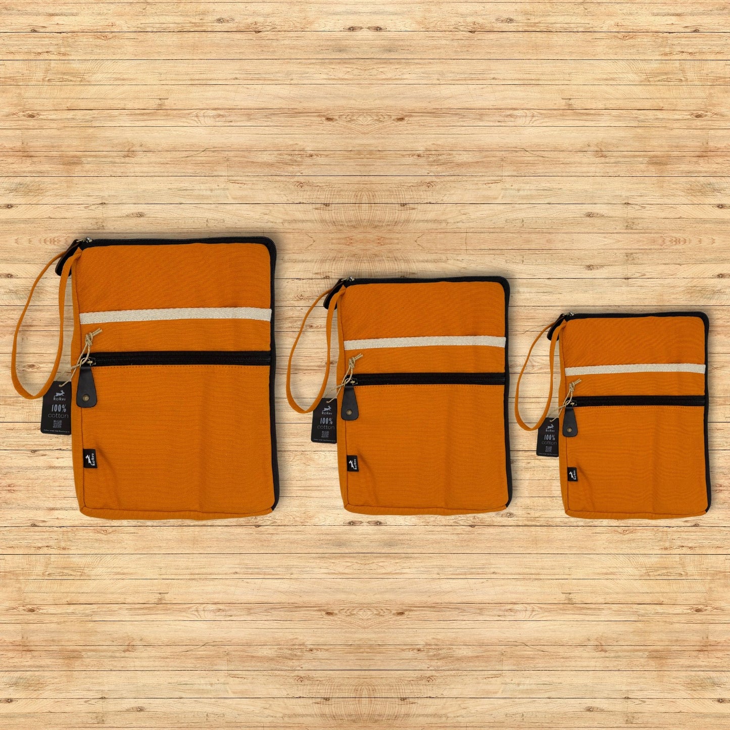 Canvas Large Laptop Pouch - Orange