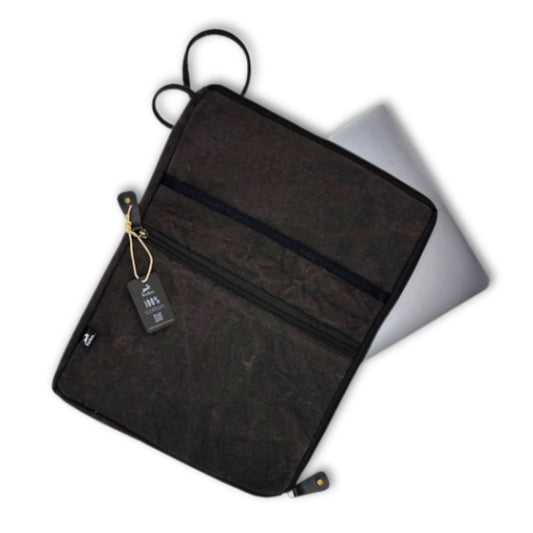 Stonewash Large Laptop Pouch - Charcoal