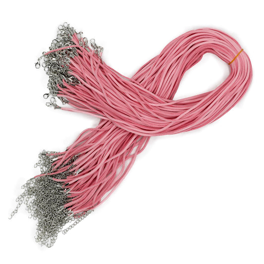 Faux Leather Pendant Cord - 2.5mm x 55cm - Pink A064