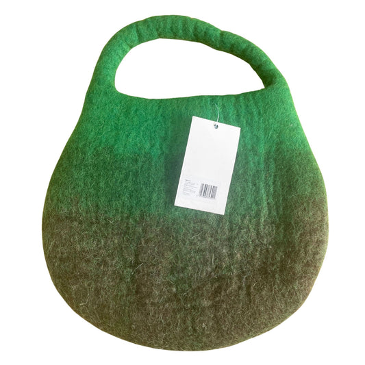 Water Felted Bee Bag - One Handle with Magnet - Garden Greens