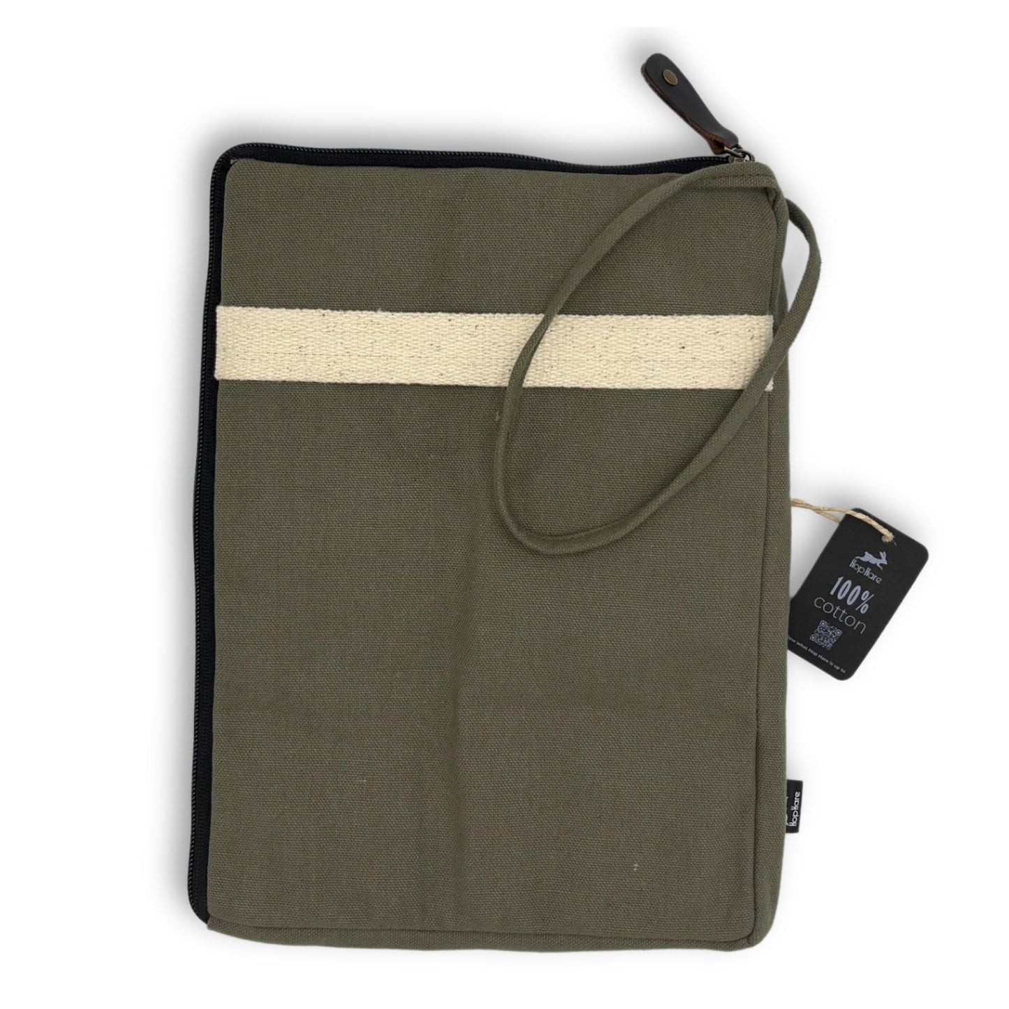 Canvas Large Laptop Pouch - Olive