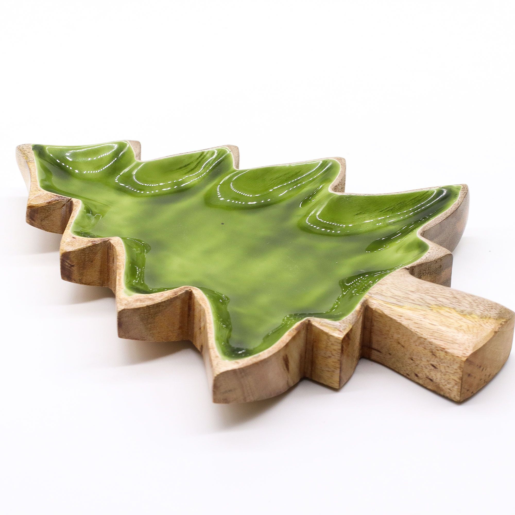 Lost in the Forrest -  Enamel Tree Wooden Bowl - 25x19cm