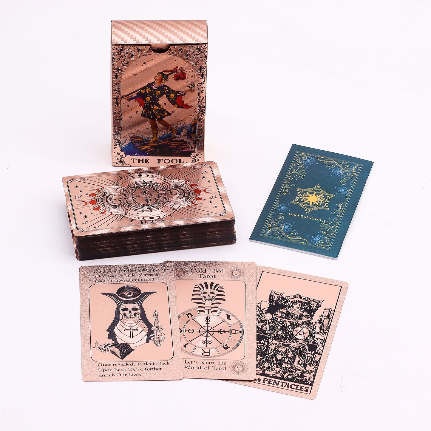 Rose Gold Foil Tarot Card Set - Moon Phase - with booklet