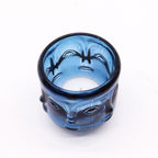 Buddha Faces Candle Jar - Royal Blue