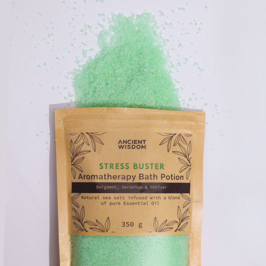 Aromatherapy Bath Potion in Kraft Bag 350g - Stress Buster