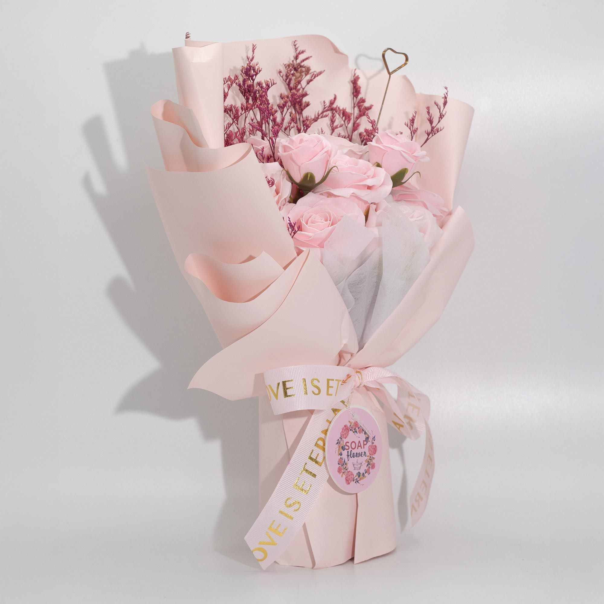 Large Pink Roses Bouquet - Love is Eternal -  Gift Card