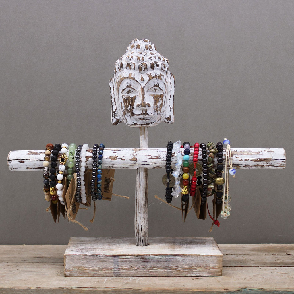 Single Branch & Buddha Stand - Whitewash