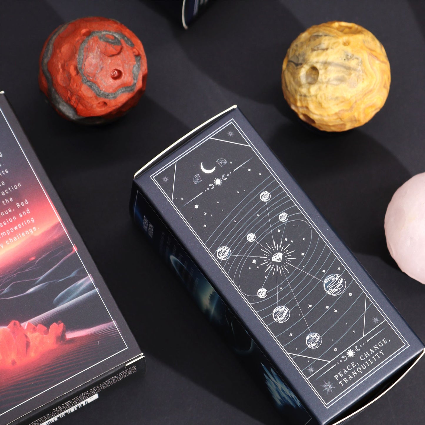 Crazy Lace Jasper Planet on a Sola Goldstone Stand (MERCURY)