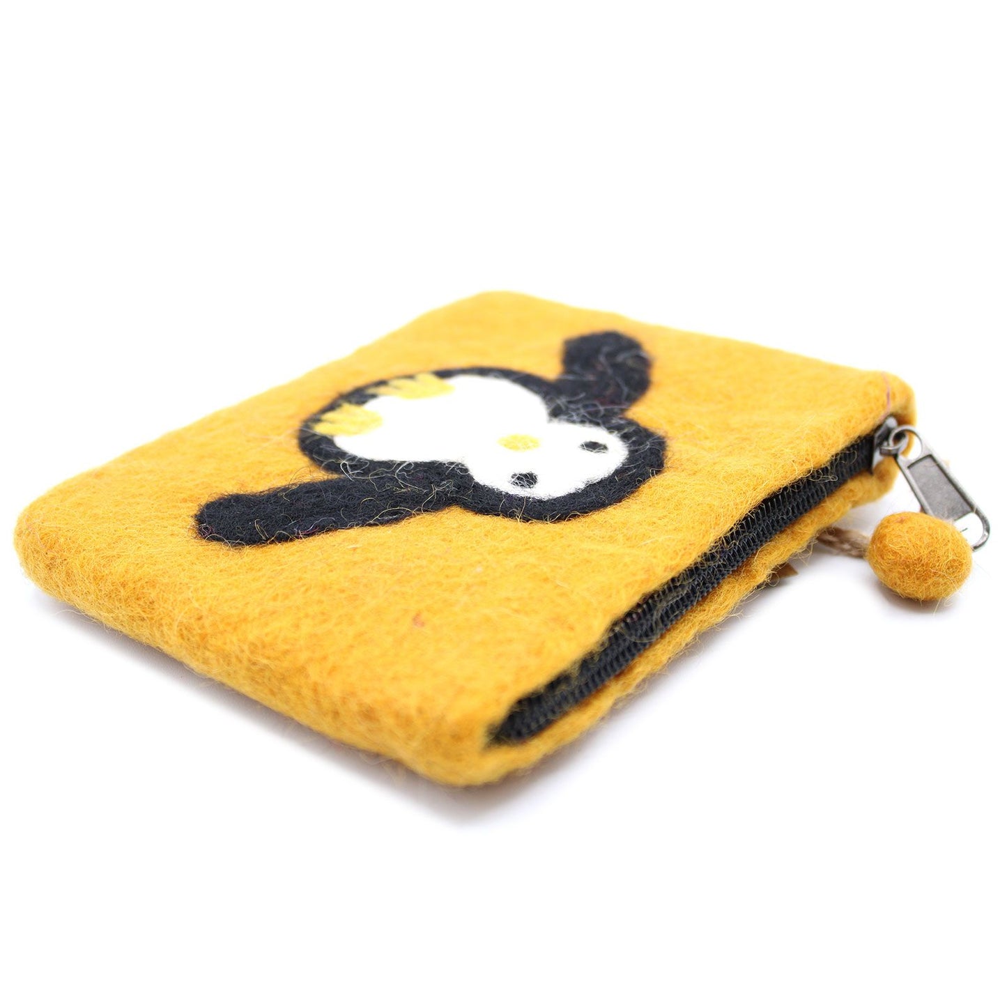 Natural Felt Zipper Pouch (asst) - Cute Penguin