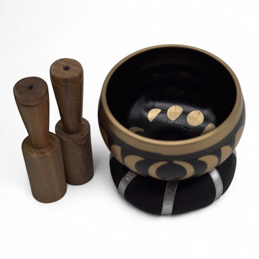 Moon Phase Singing Bowl Set- Black 10.7cm