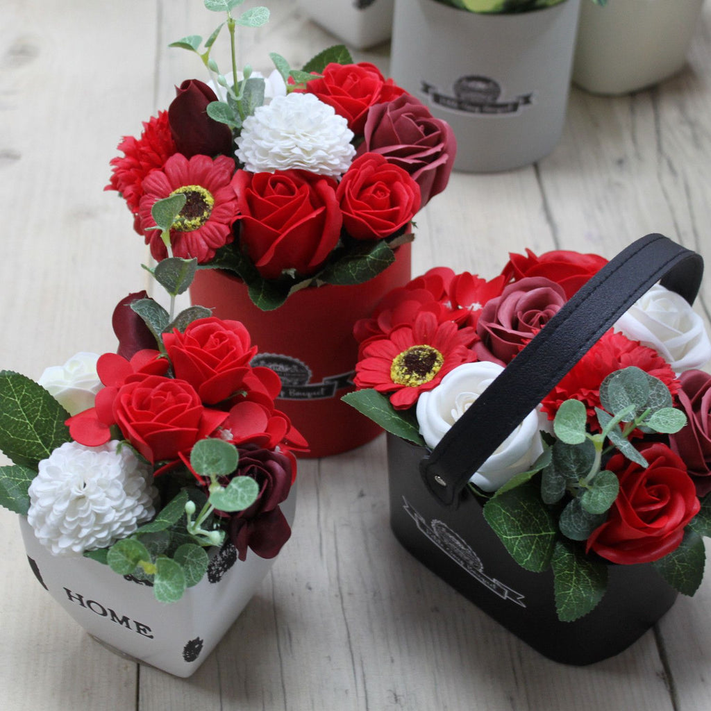 Bouquet Petite Flower Pot  - Rich Reds