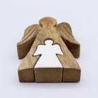 Mango Wood Angel in Angel - White Enamel