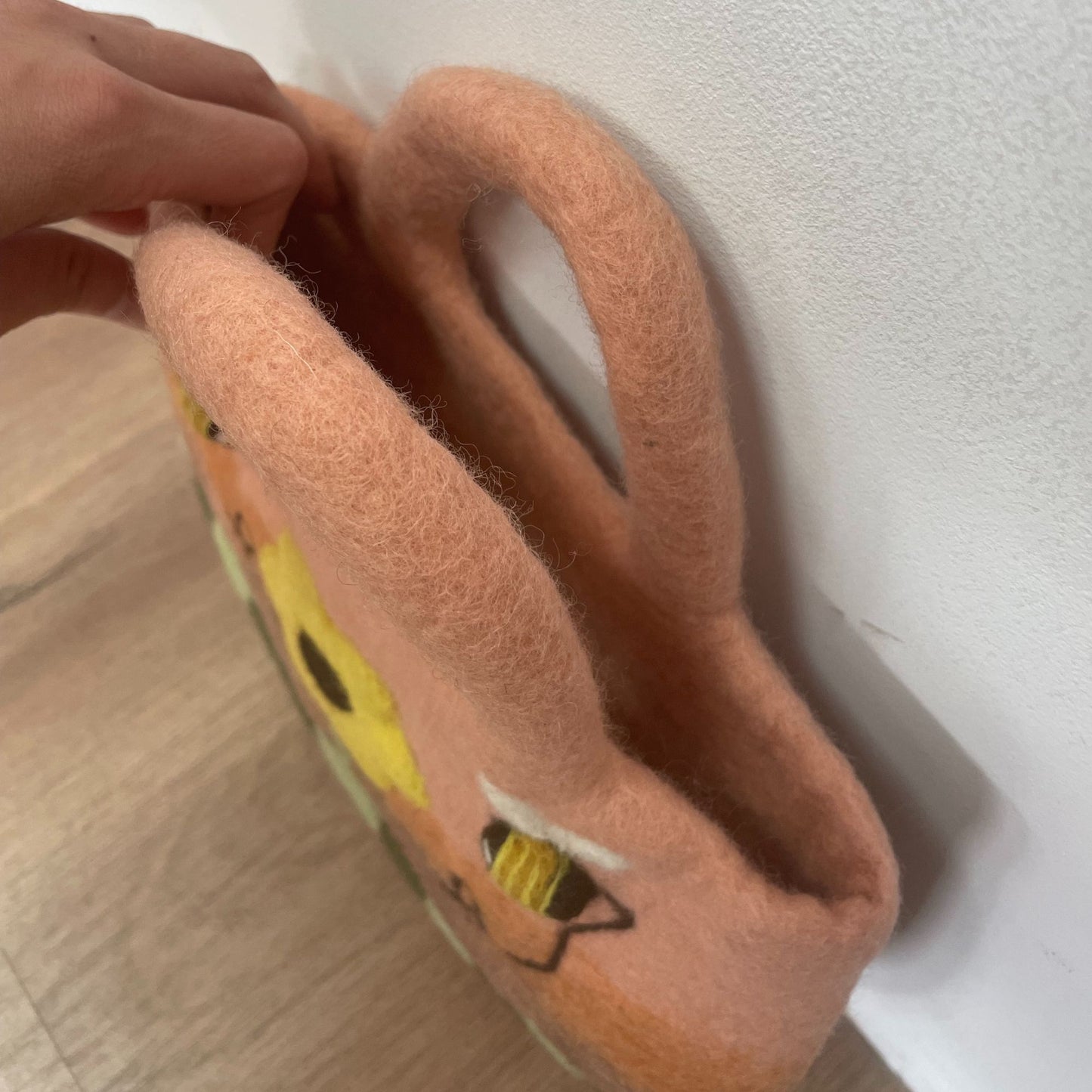 Sun Flower & Bees Felted Bag