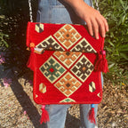 Red Kilim Messenger Festival Bag