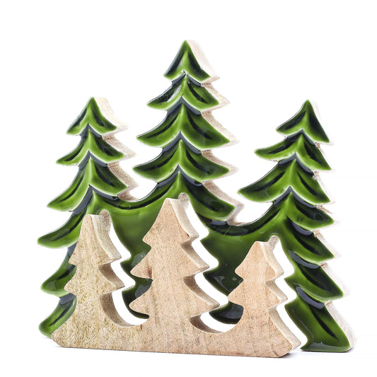 Lost in the Forrest - Three Trees 3D Wooden Decoration - 20x23cm
