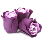 Set of 3 Soap Flower Heart Box - Lavender Roses