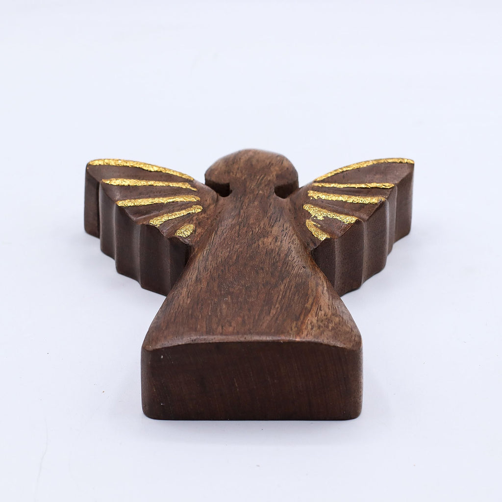 Medium Mango Wood Angel - Gold Decor