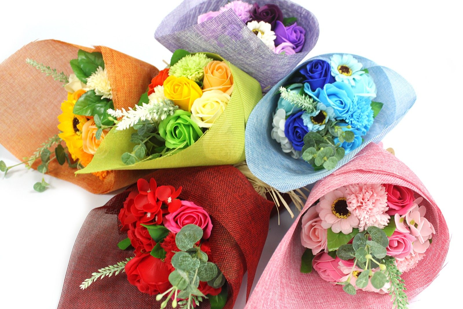 Orange Standing Soap Flower Bouquet - Special