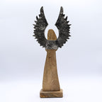 Large Mango Wood Gardian Angel Metal Wings & Enamel Detail