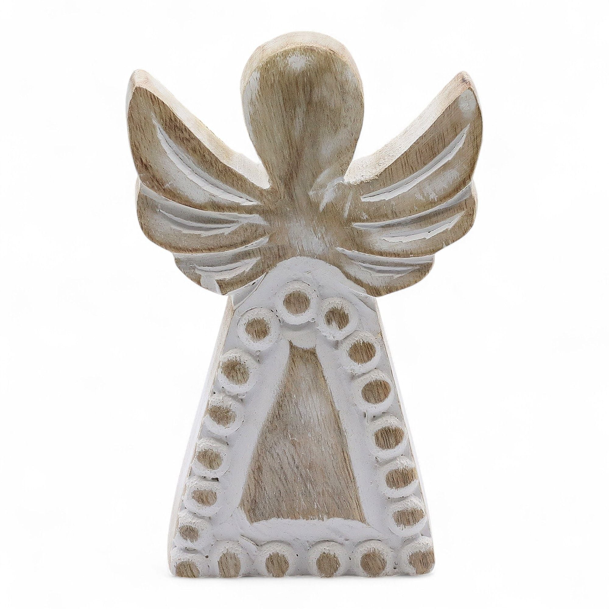Mango Wood Angel - Whitewash